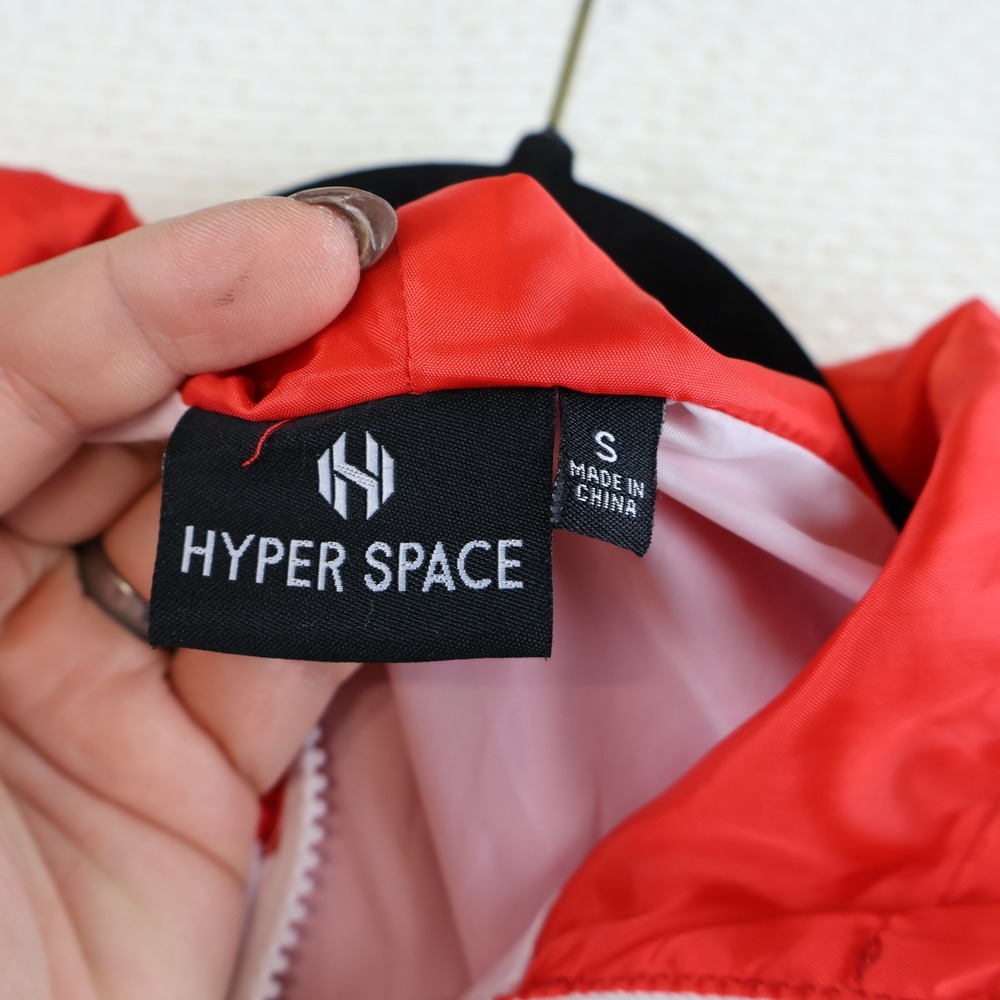 Hyper Space Mens S Windbreaker Red White NASA Explorer Space Lab 3 Patch Hooded - Picture 6 of 11